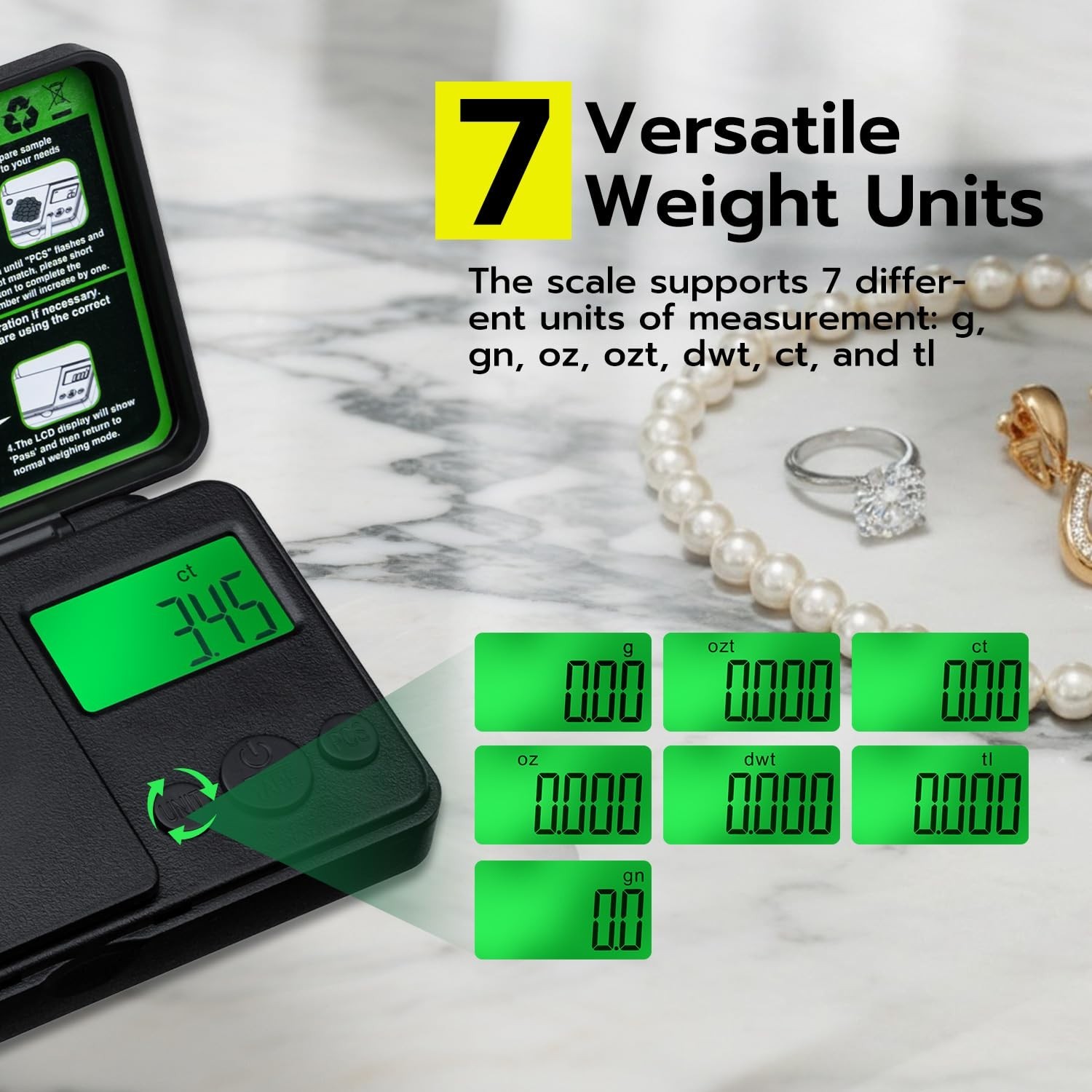 0.01g/500g Digital Milligram Scale, Pocket Micro Scale with Tare Weight Funct…
