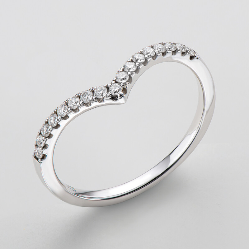 2.2mm Moissanite 925 Sterling Silver V Wedding Band Ring Guards Size 3-12 SS151