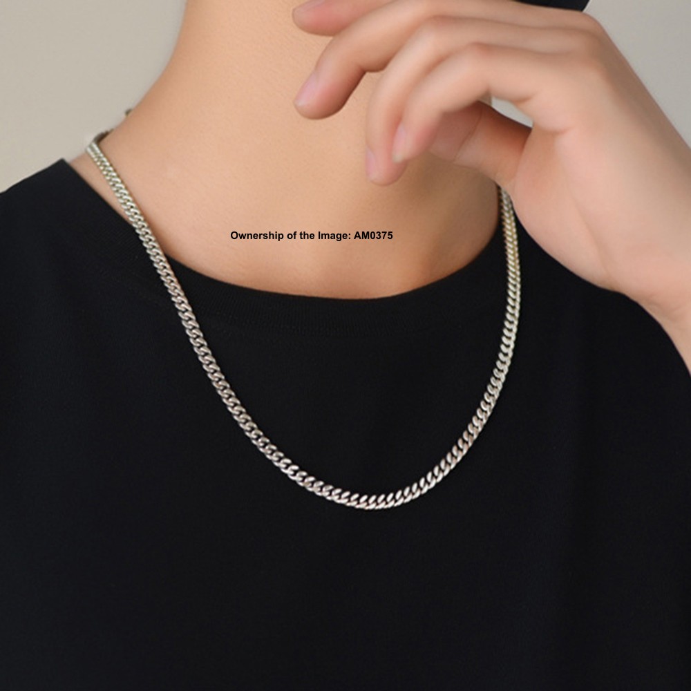 Solid 925 Sterling Silver Necklace 5mm Curb Link Chain For Men 19.7-25.6inch