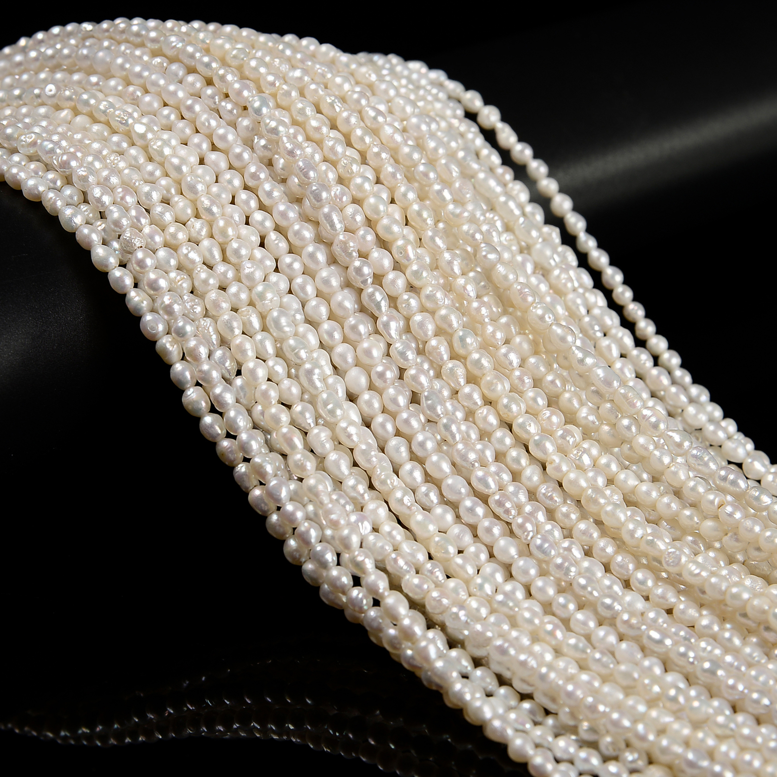 White Fresh Water Pearl Baroque Shape Beads Size 4×4-5mm 4-5×5-6mm 15.5”Strand
