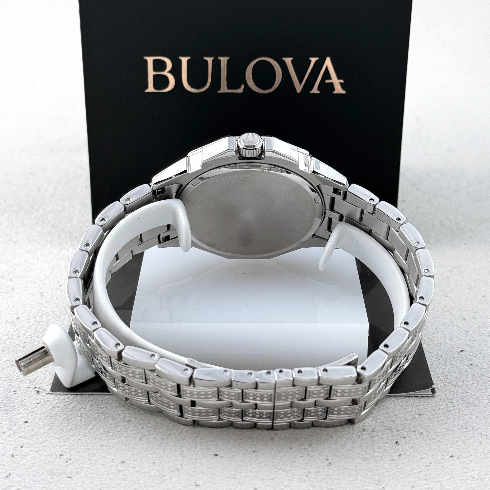 Bulova Men’s Octava Crystal 96C134 Silver Dial Stainless Quartz Watch 41.5mm