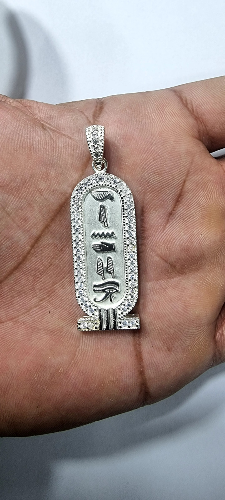 Personalize NAME and Favorite GEMSTONE On Sterling Silver SPARKLING Cartouche