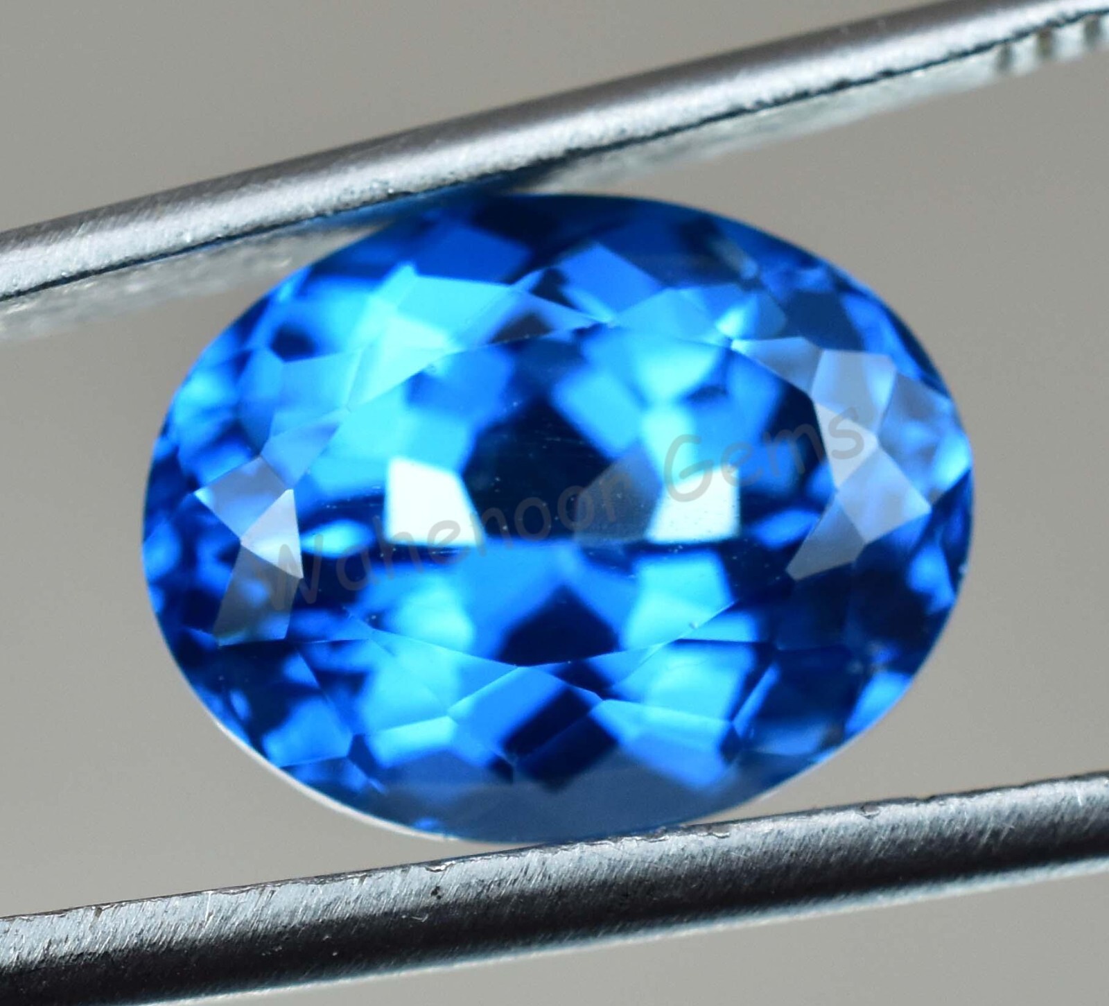 Natural Blue Zircon 9.30 Ct Oval Stunning Certified Cambodian Gemstone