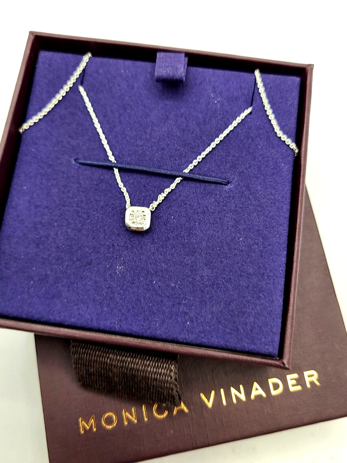 Lab Grown Diamond Solitaire Asscher Chain Necklace Adjustable 41-46cm/16-18″