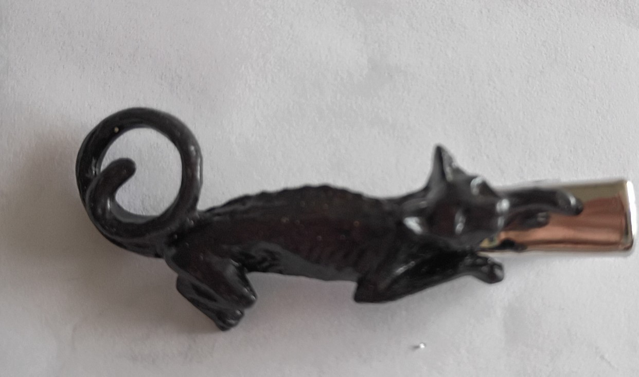Alchemy Gothic England Black Cat Sith Hair Slide Barrette reg $24