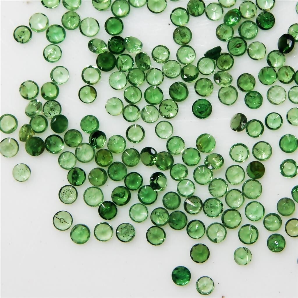Wholesale Lot 3mm to 4mm Round Facet Tsavorite Green Garnet Loose Calibrated Gem