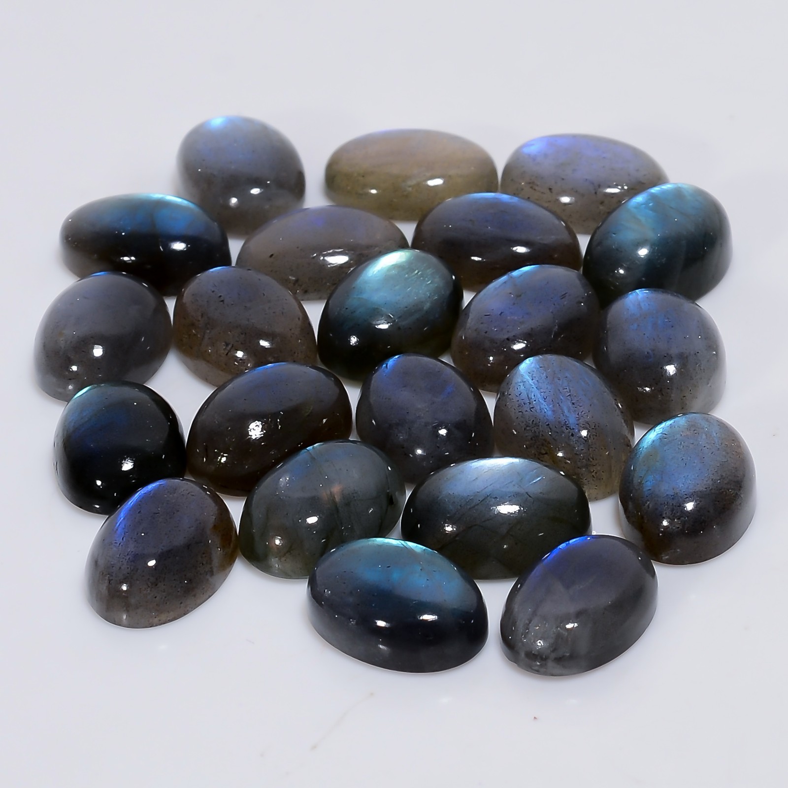 100% Natural Labradorite Oval Cabochon Gemstone Lot 20 Ct 14X10X4 mm AL-16