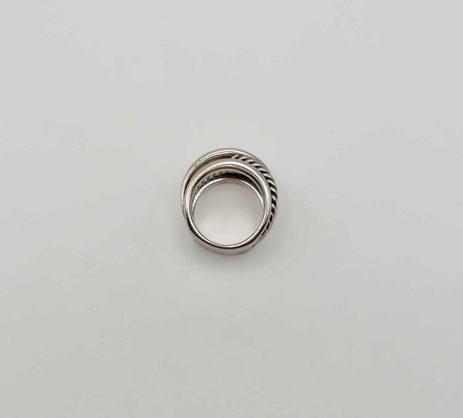 David Yurman Sterling Silver 14.7mm Crossover Ring- Size