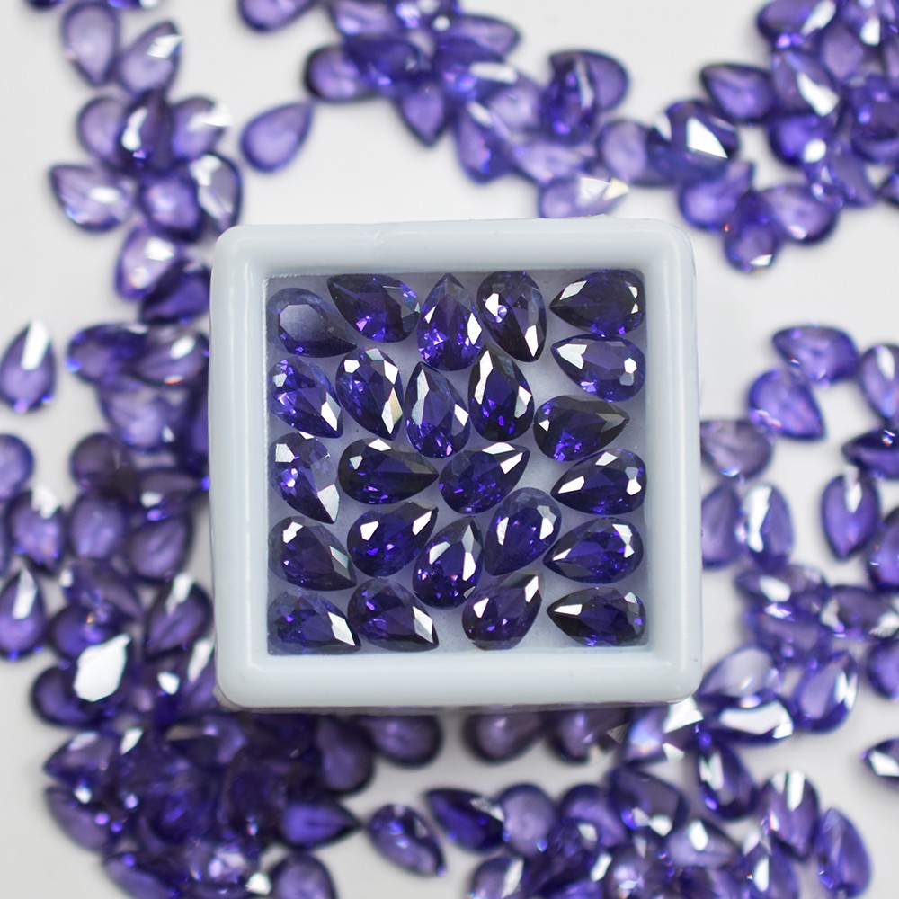 7×5 mm 12.00 Ct Natural Purple Tanzanite Pear Cut Lot Certified Loose Gemstone