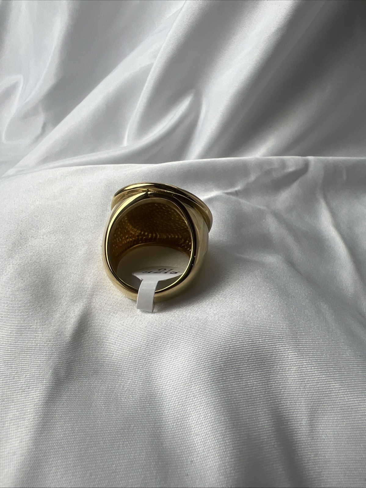 Gold Greek Key With Signet Medusa Head Ring -Stainless Steel-9