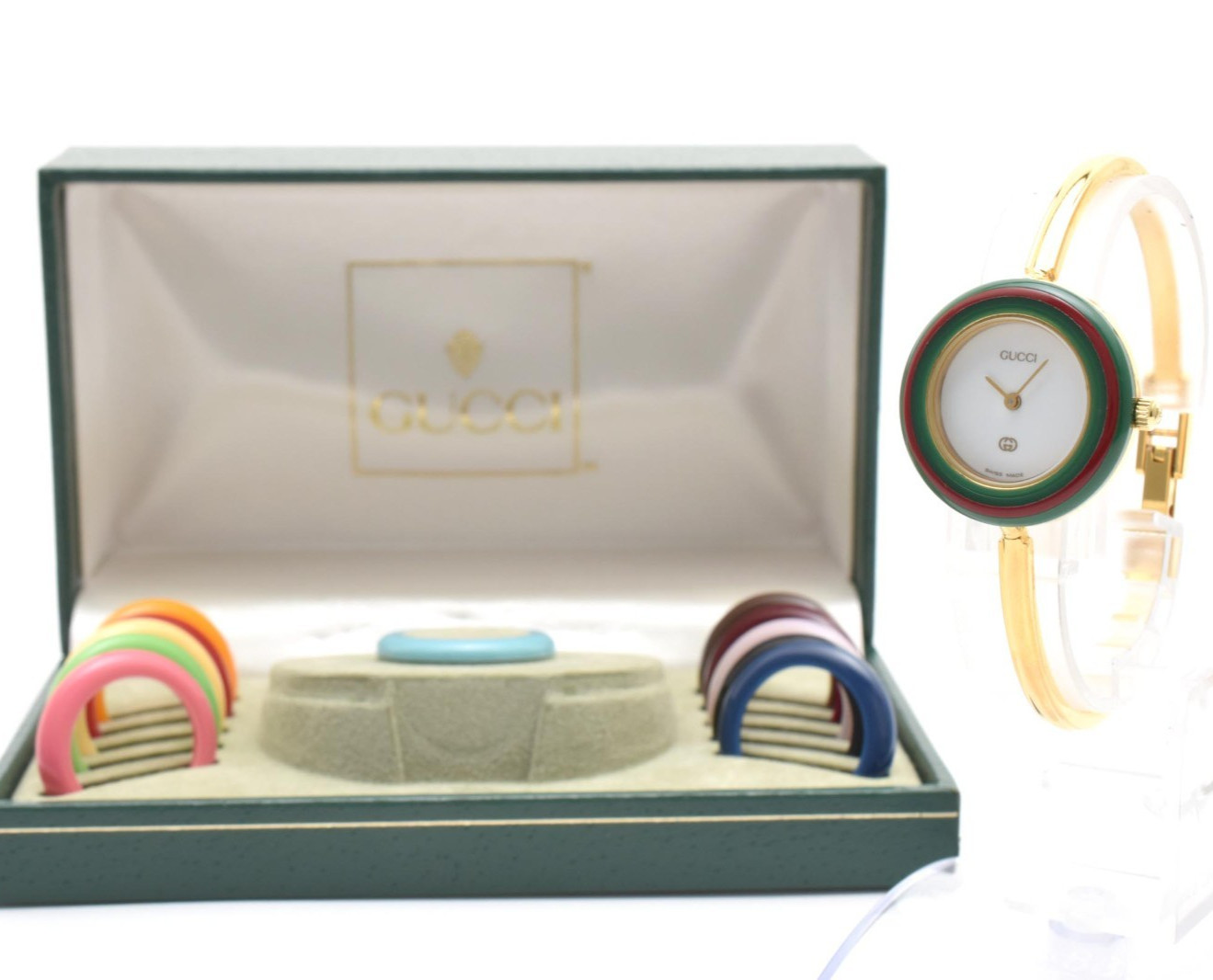 [Box Paper] GUCCI 11/12 Change Bezel Gold Quartz Women’s Watch 12 Bezels Swiss