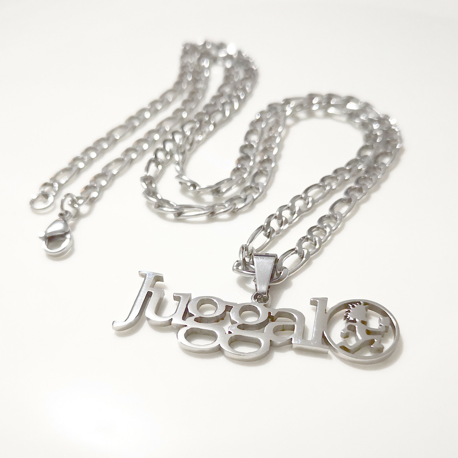 juggalo ICP STAINLESS STEEL PENDANT & 24IN NECKLACE figaro chain