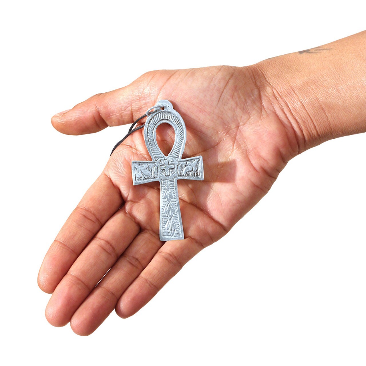 Silver Ankh Necklace: Large (3″)