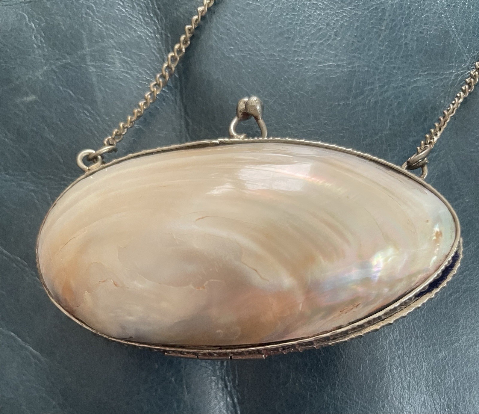 Perhaps a Single Pearl Oyster Shell Made into Pendant
