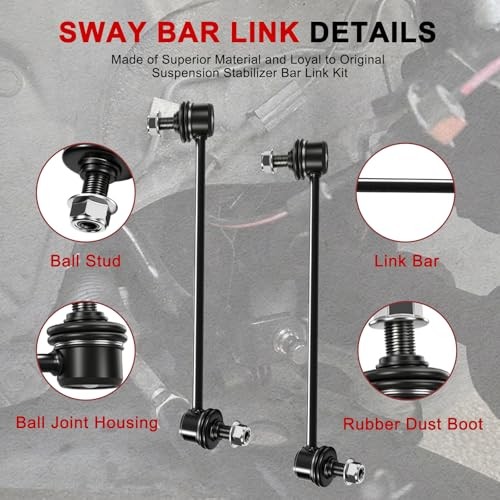 2Pcs Front Sway Bar Link Kit Compatible with Nissan Altima 2007 K750094 K750095