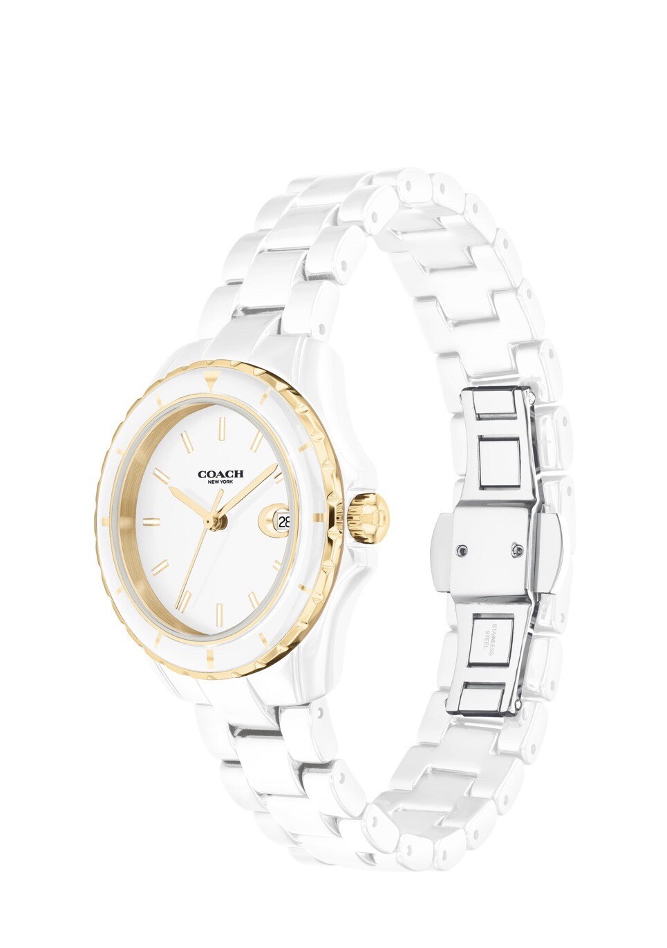 Brand New Coach Preston Women’s White Dial 32mm Ceramic Watch 14503807