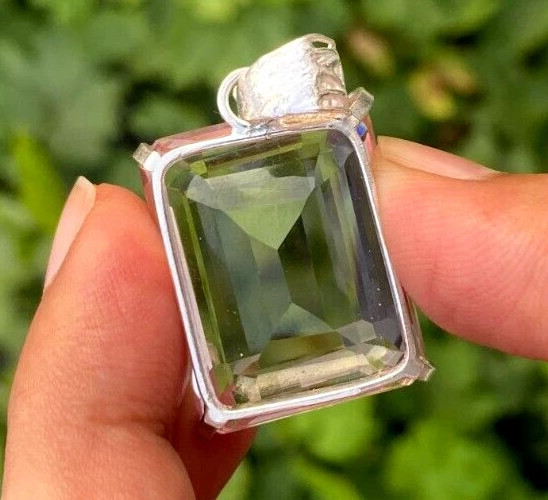 AAA+ Large Pink Topaz 97.70 Ct. Emerald Cut 925 Silver Pendant Gift for Women