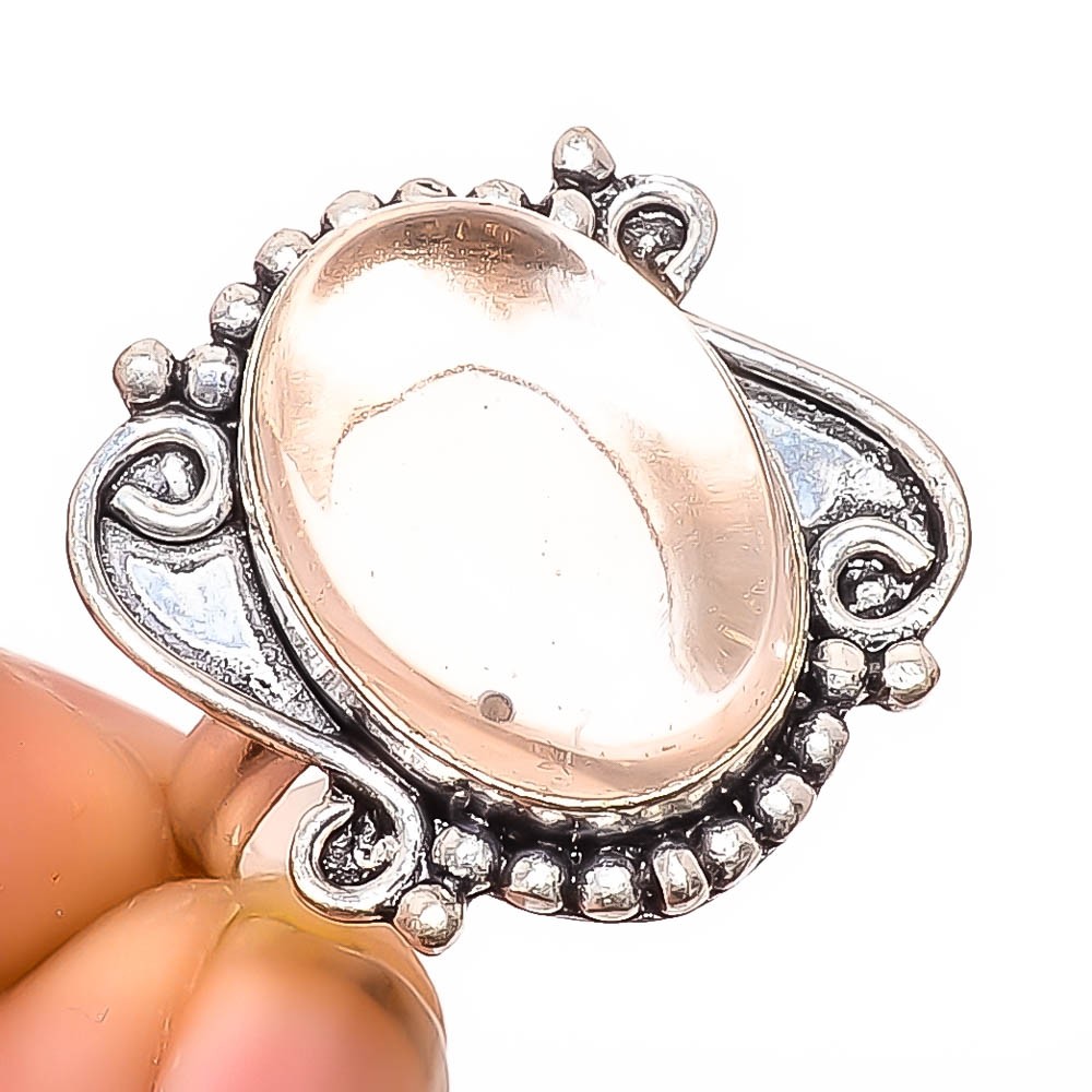 Smoky Quartz Gemstone 925 Silver Plated Ring s.8.5 TR7508-1876