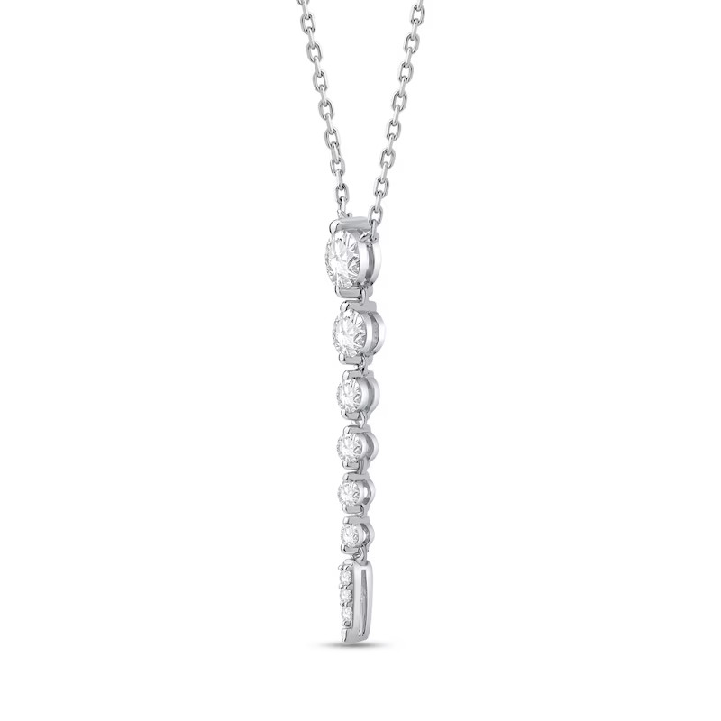 1/2 Ct Journey Certified Lab-Grown Diamond Vertical Drop Necklace 10K White Gold