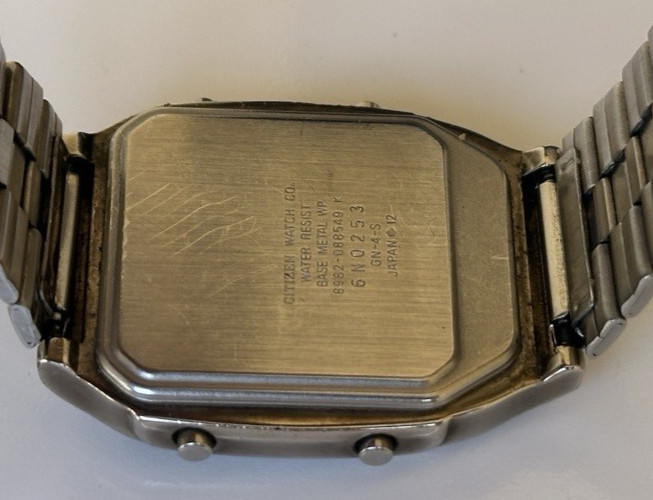 Vintage Citizen Ana-Digi Temp 8982-088549 Watch 35mm Chronograph Temperature Box