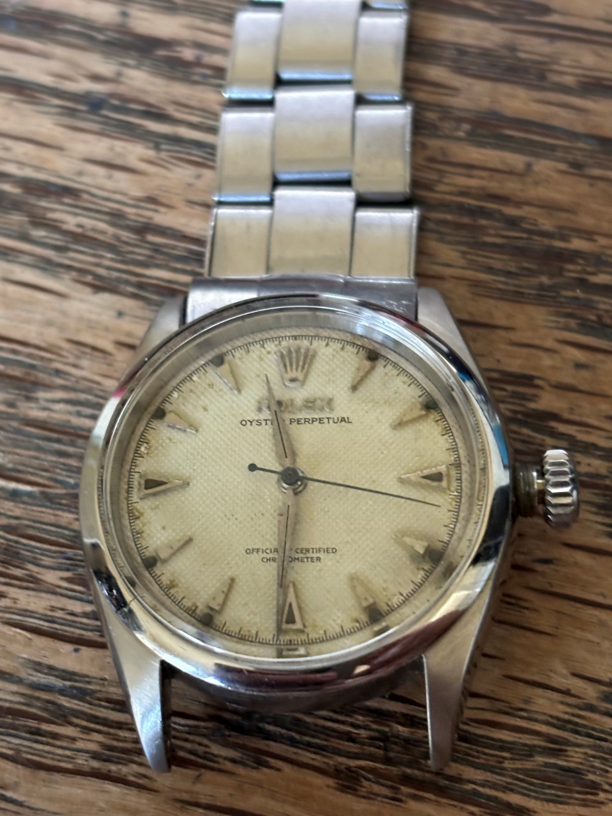 Rolex Big bubbleback Chronometer 1953 Oyster Perpetual 6284 honey comb 7205 Band