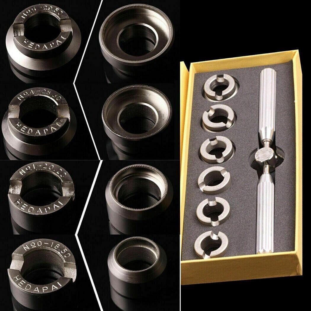 7PC Pro Back Case Opener Cover Remover for Rolex and Tudor Watch Repair Tool Kit