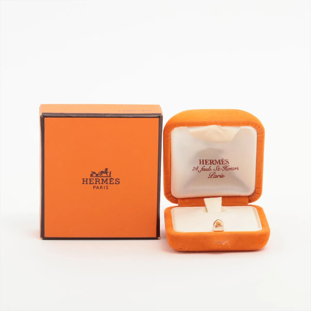 Hermès Deux Anneaux Ring 51 925 5.9g Silver