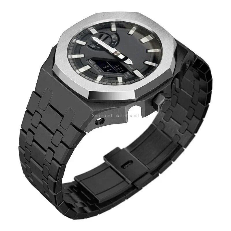 Gen 5th Metal Watch Bezel Case Mod Kit With Rubber Band For Casioak GA 2100/2110