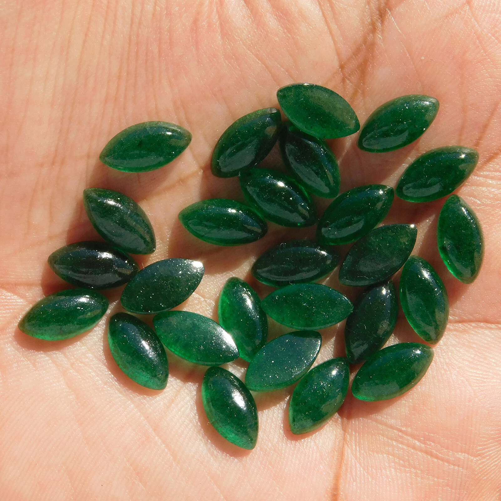 Natural Green Aventurine Marquise 4×8 mm to 10×20 mm Cabochon Loose Gemstone Lot