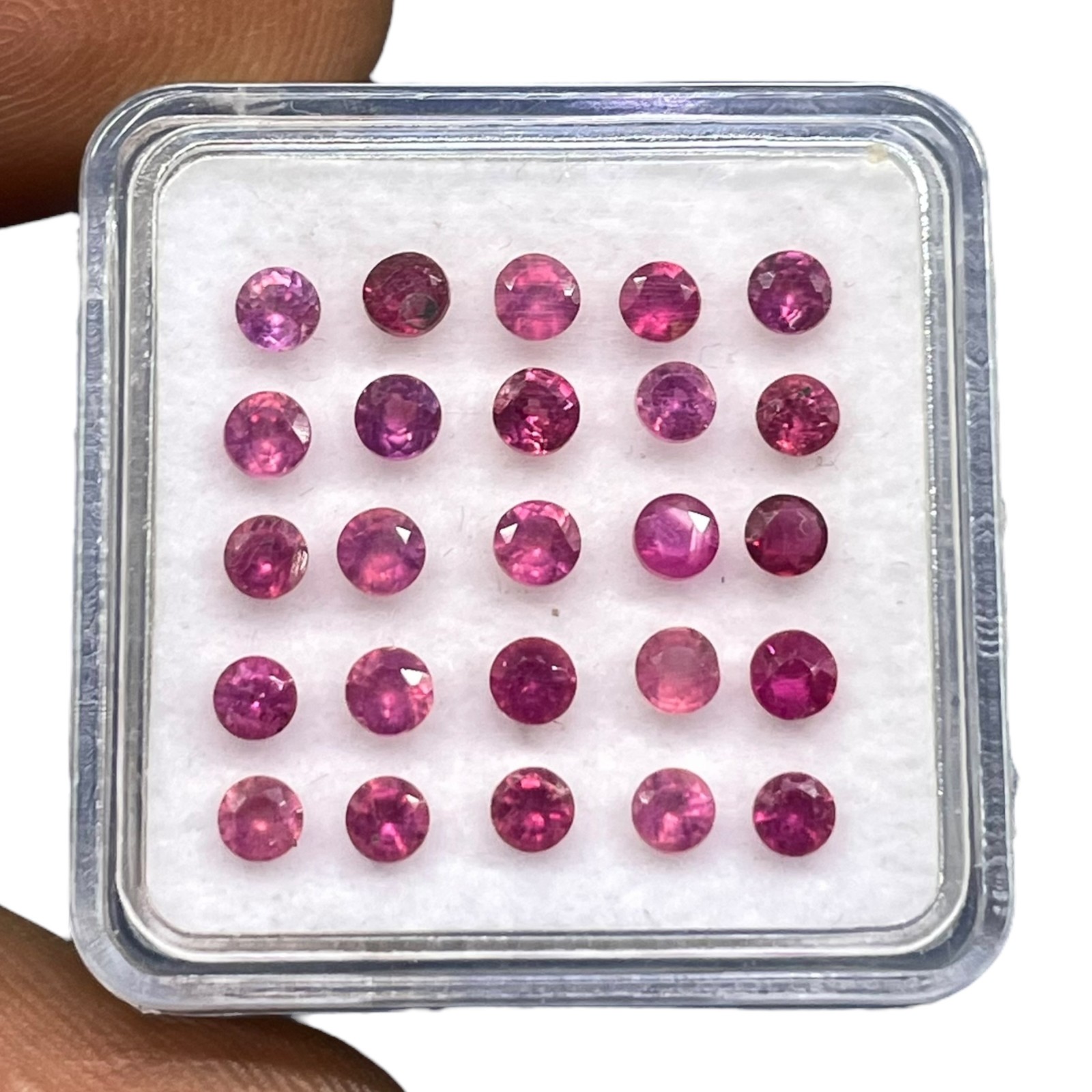 25 Pcs Natural Ruby Round Cut 2.4mm Stunning Red Transparent Loose Gemstones Lot