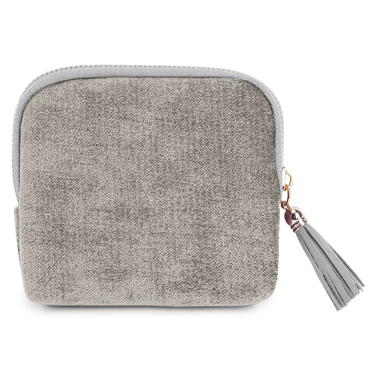 Travel Jewelry Pouch Satin Lined Jewelry Organizer Storage Bag with Zipper