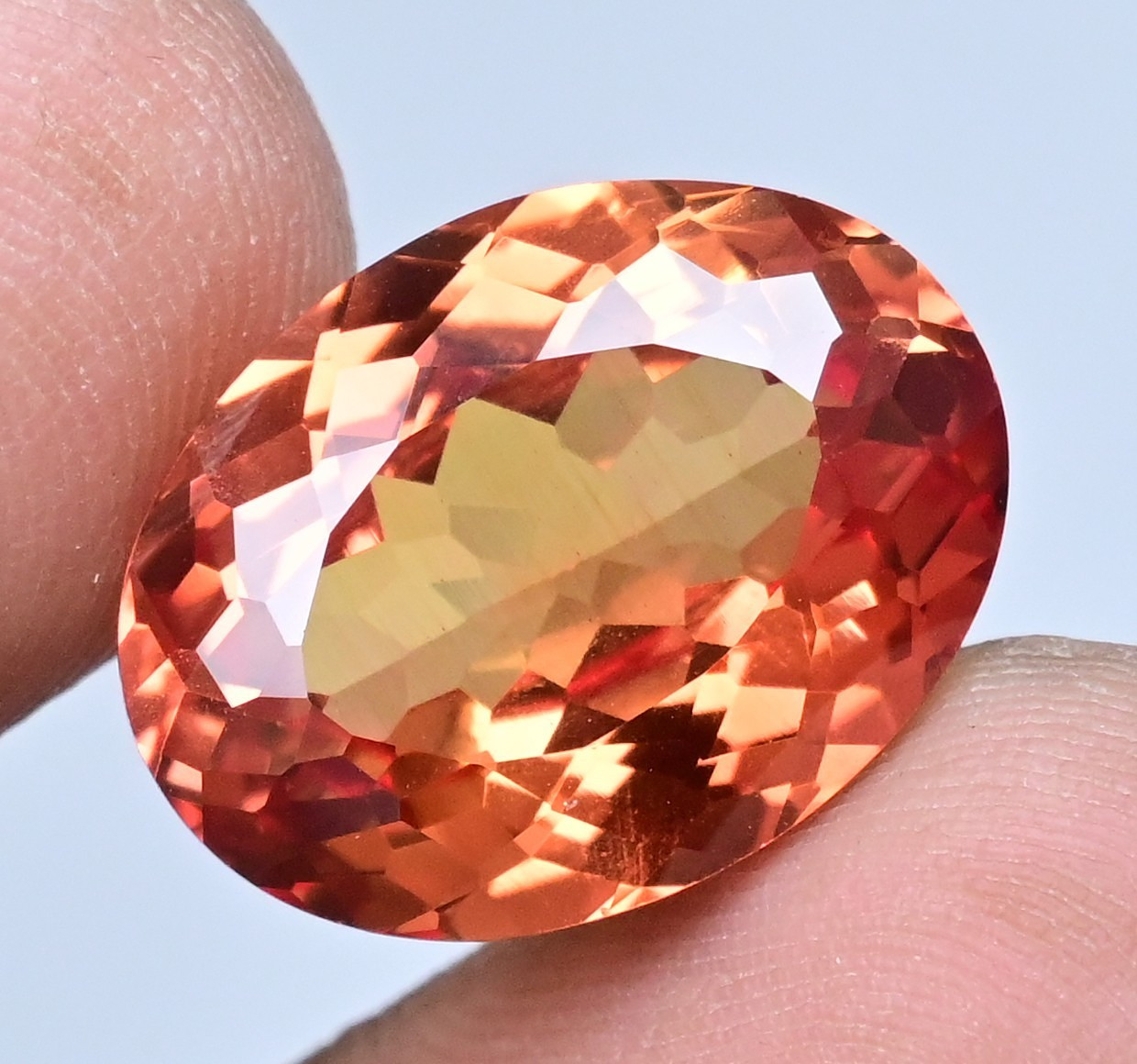 Flawless Natural Imperial Topaz 19.80 Ct Oval Untreated Certified Gemstone