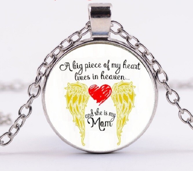 WING ANGEL MOM HEAVEN Pendant Sterling 925 Silver plated 20″ Necklace women GIFT