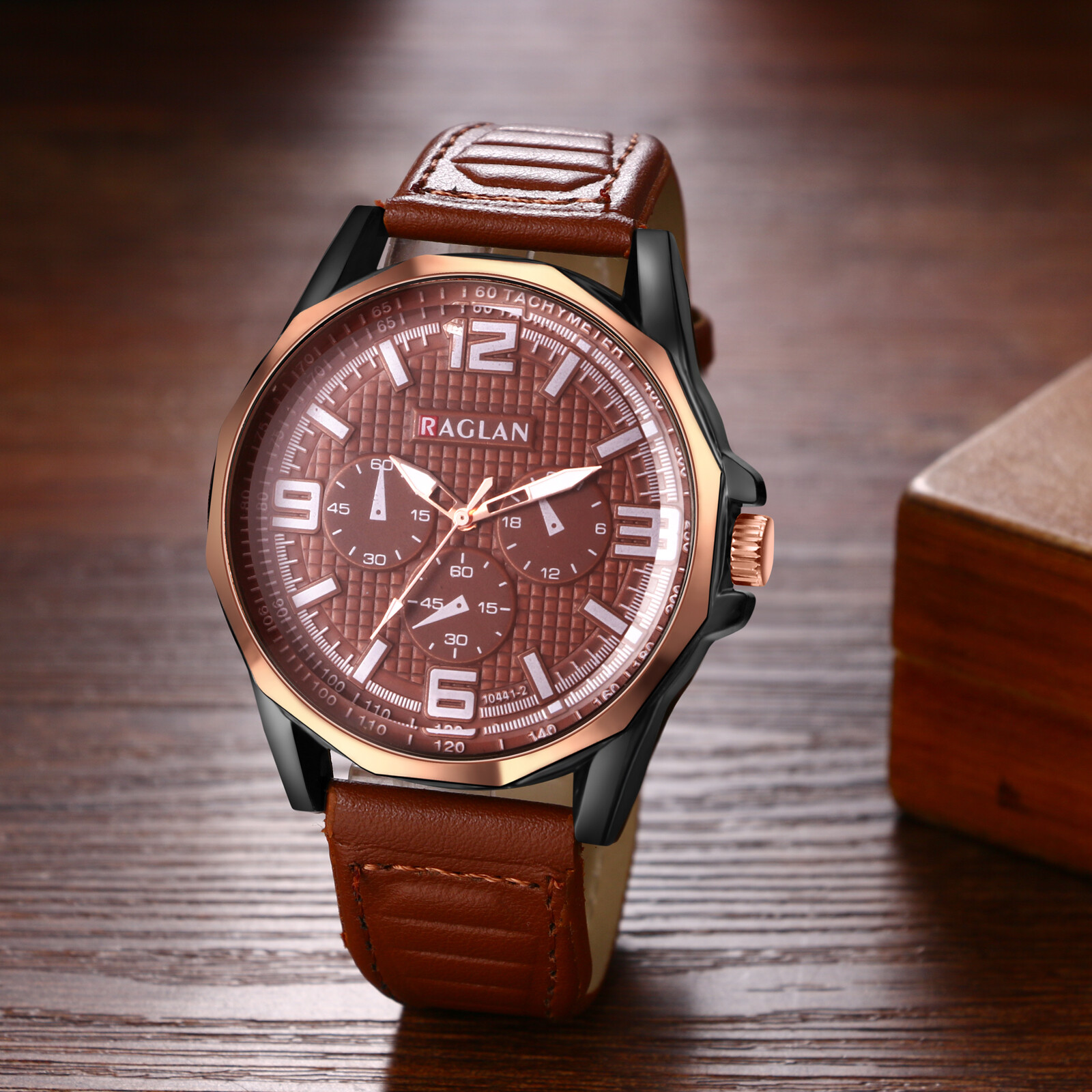 Casual Business Mens Easy Reader Big Dial Leather Band Quartz Analog Wrist Watch