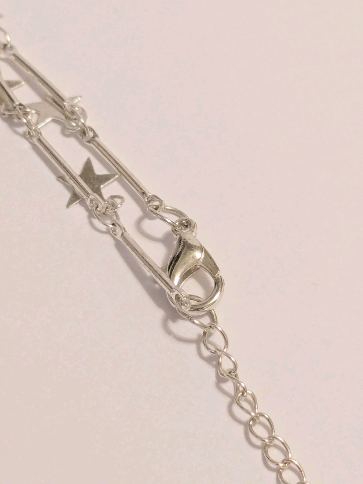 Silver Tone Celestial Stationed Star Pendants Fashion Necklace. 14″. Dainty.