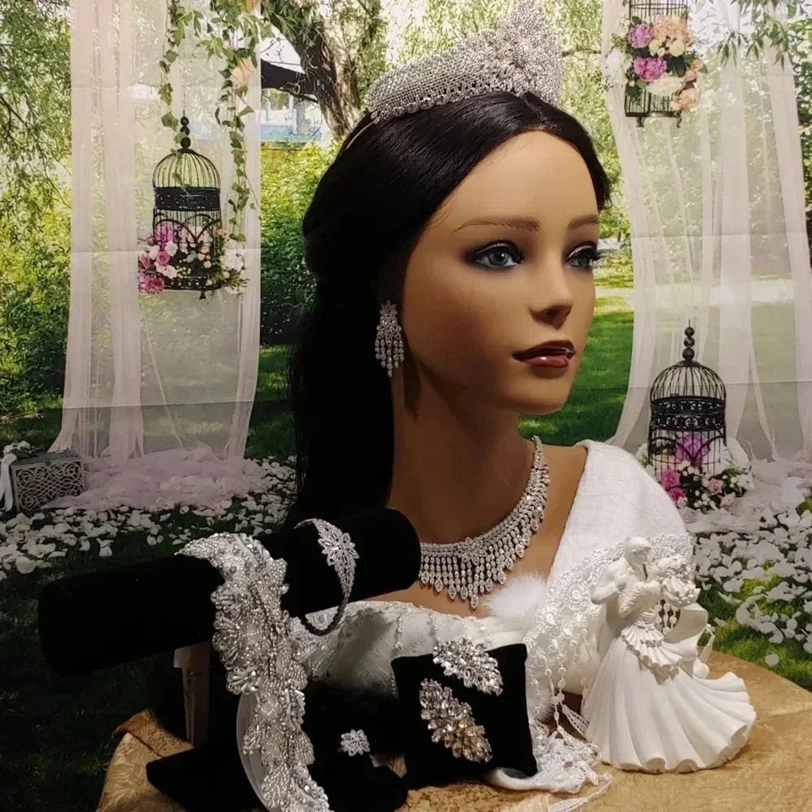 7pc Handmade Unique One-Of-A-Kind Bridal Tiara Package