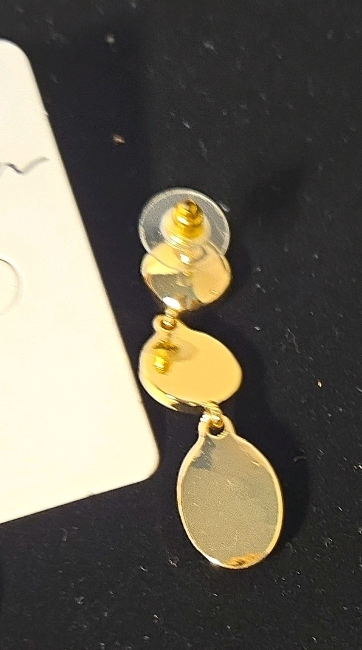 Garden Party Gold Tone Clear Crystal & Orange Oval Dangle Earrings Butterfly