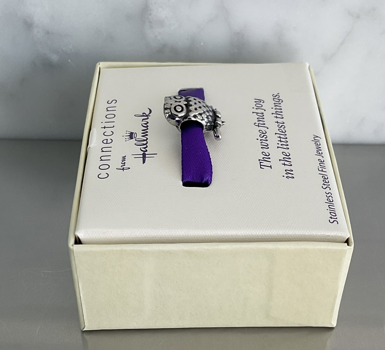 Connections from Hallmark Stainless Steel Owl Charm, Bead, Jewelry, Crafts NIB