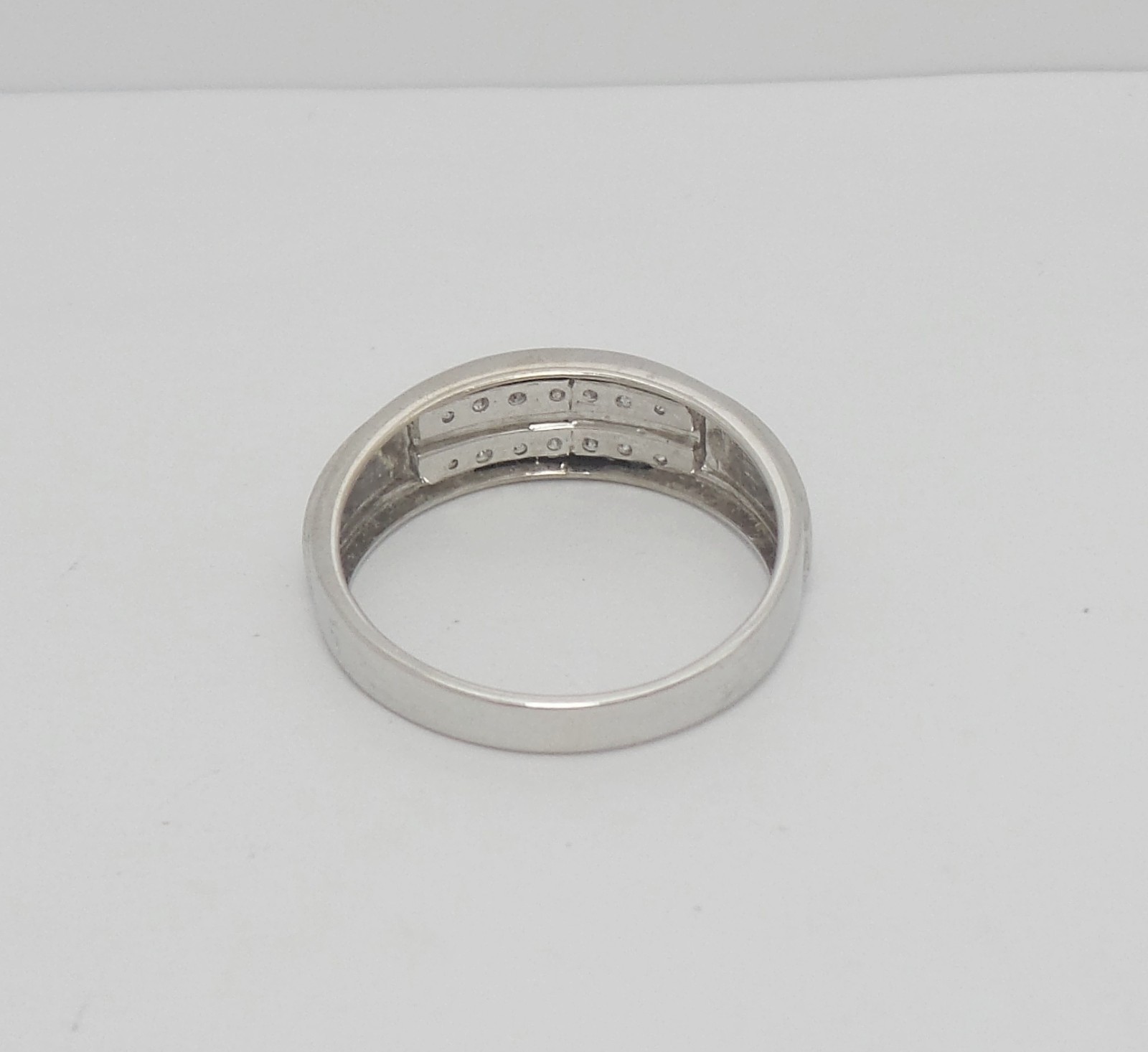 1/5CT MENS NATURAL DIAMOND WEDDING BAND BRIDAL RING 10K WHITE GOLD