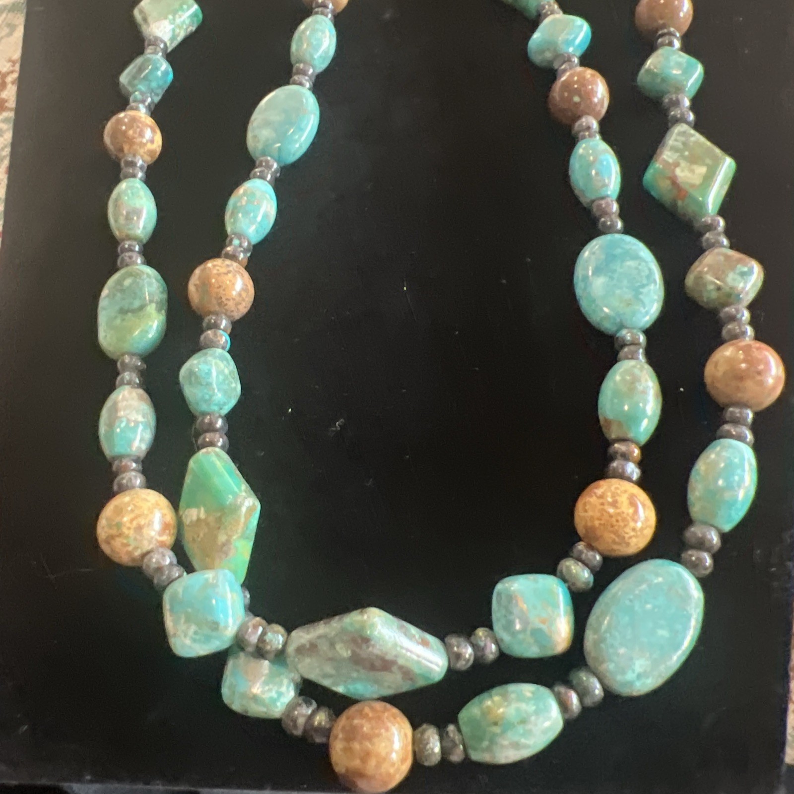 Mine Finds by Jay King sterling silver, turquoise necklace multi-colored beads