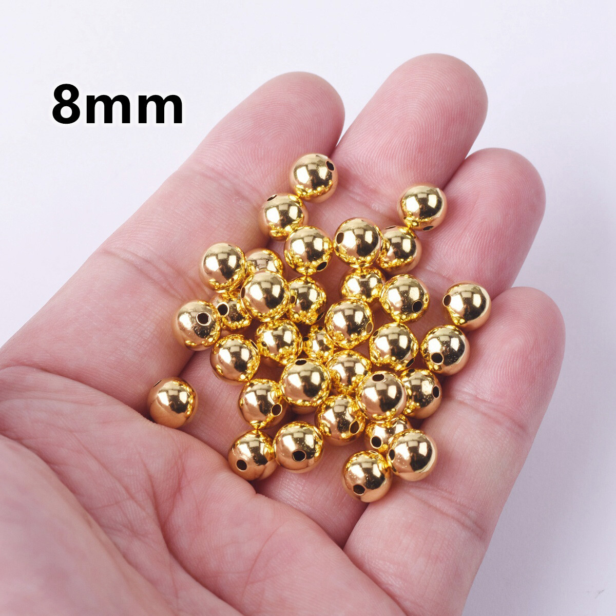 Round 3mm 4mm 6mm 8mm Plated Gold Silver Color Hollow Copper Metal Spacer Beads
