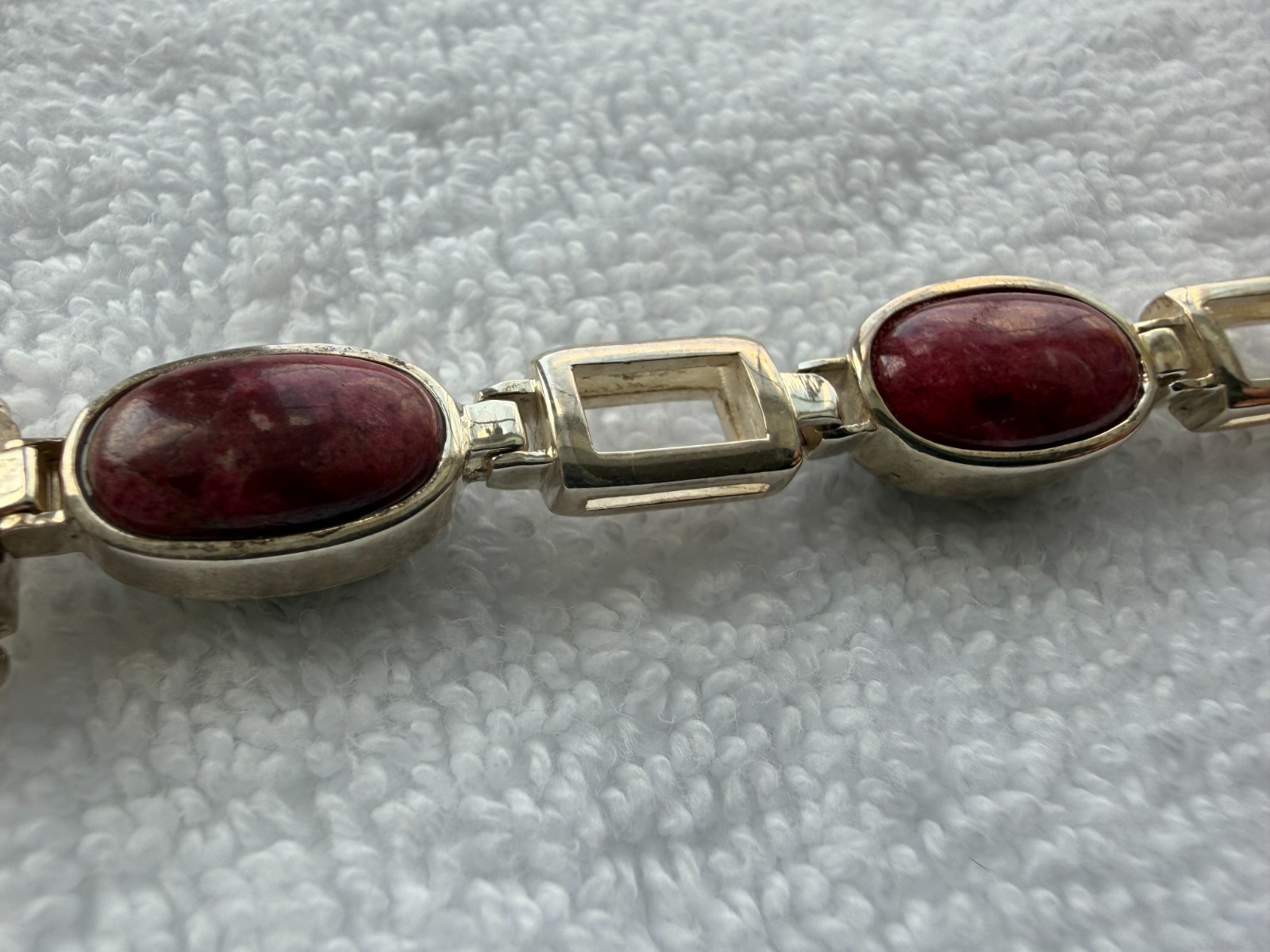 JAY KING Sterling Silver Reversible Bracelet Pink Thulite Nephrite Jade – 6-3/4″
