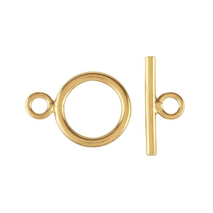 14k Yellow Gold Filled 12.2mm Plain Toggle Clasp