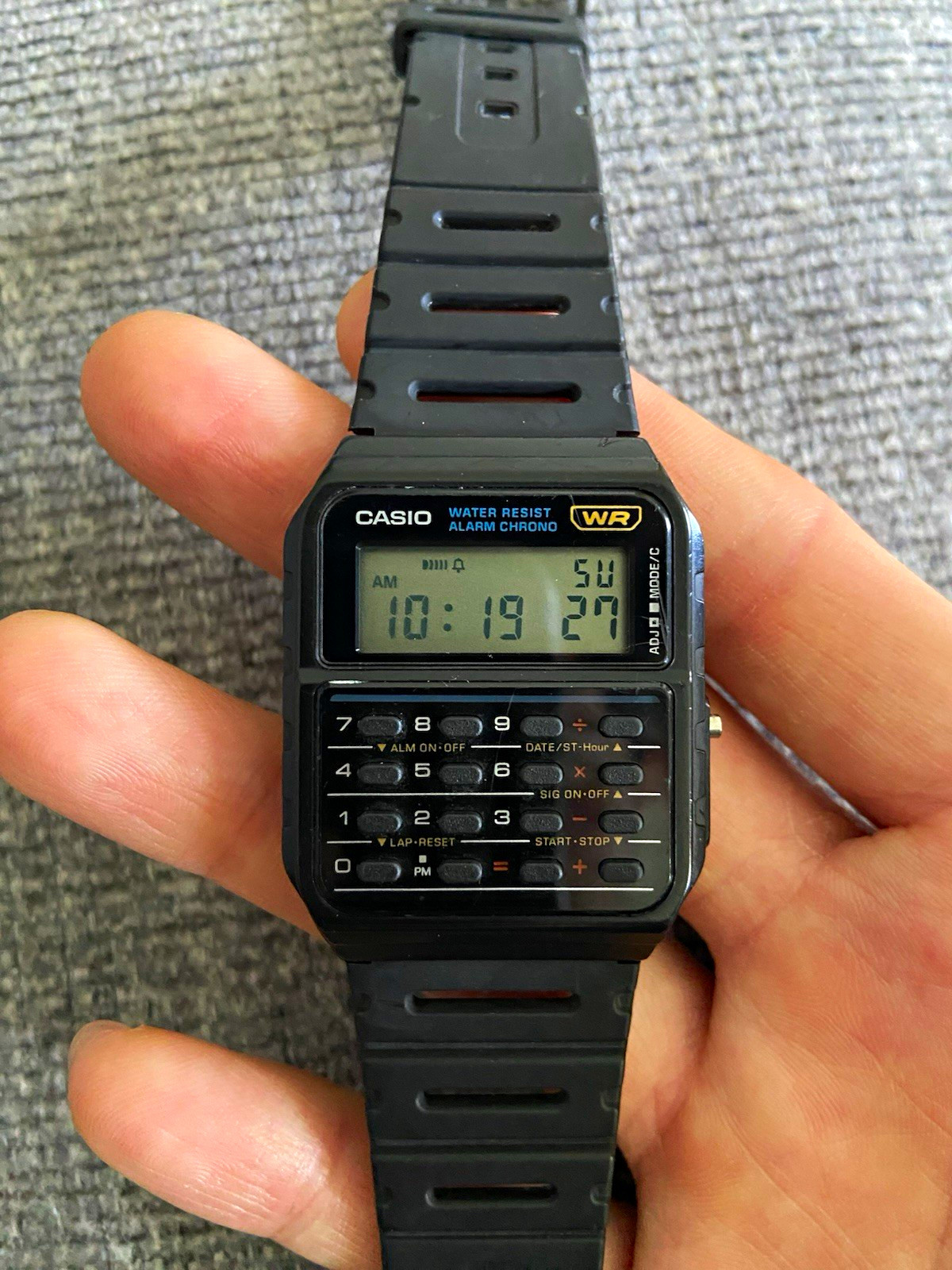 Casio CA-53W-1Z Calculator Watch Black Resin 8-Digit Dual Time Unisex