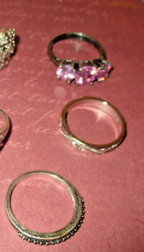 Beautiful Sterling Silver Rings Lot Of 7 Multi Colored Stones Marked .925