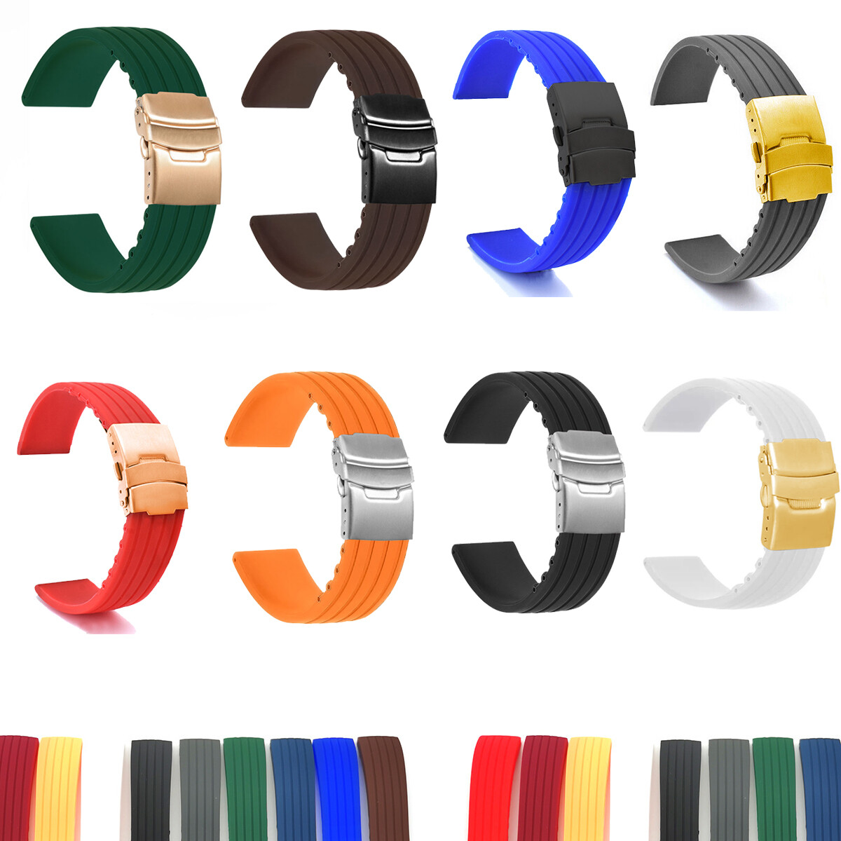 Cuttable Silicone Rubber Watch Band Watch Strap Replacement Bracelet 18 20 22 24