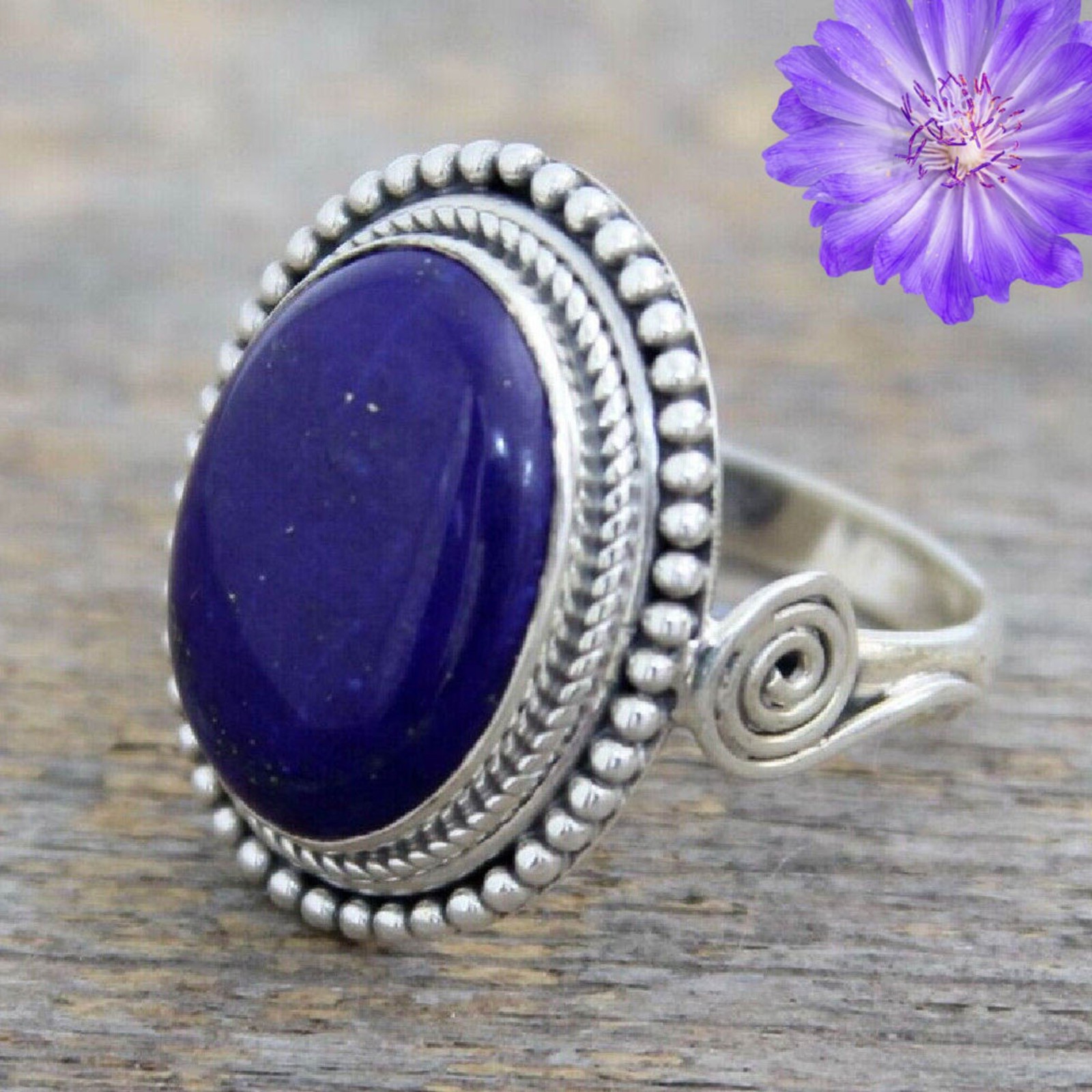 Lapis Lazuli Gemstone 925 Sterling Silver Ring Handmade Jewelry Ring For Gift