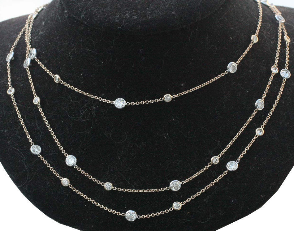 1.81 ct total Round Diamonds By The Yard Platinum Necklace 9 x 0.20 ct F-G SI1