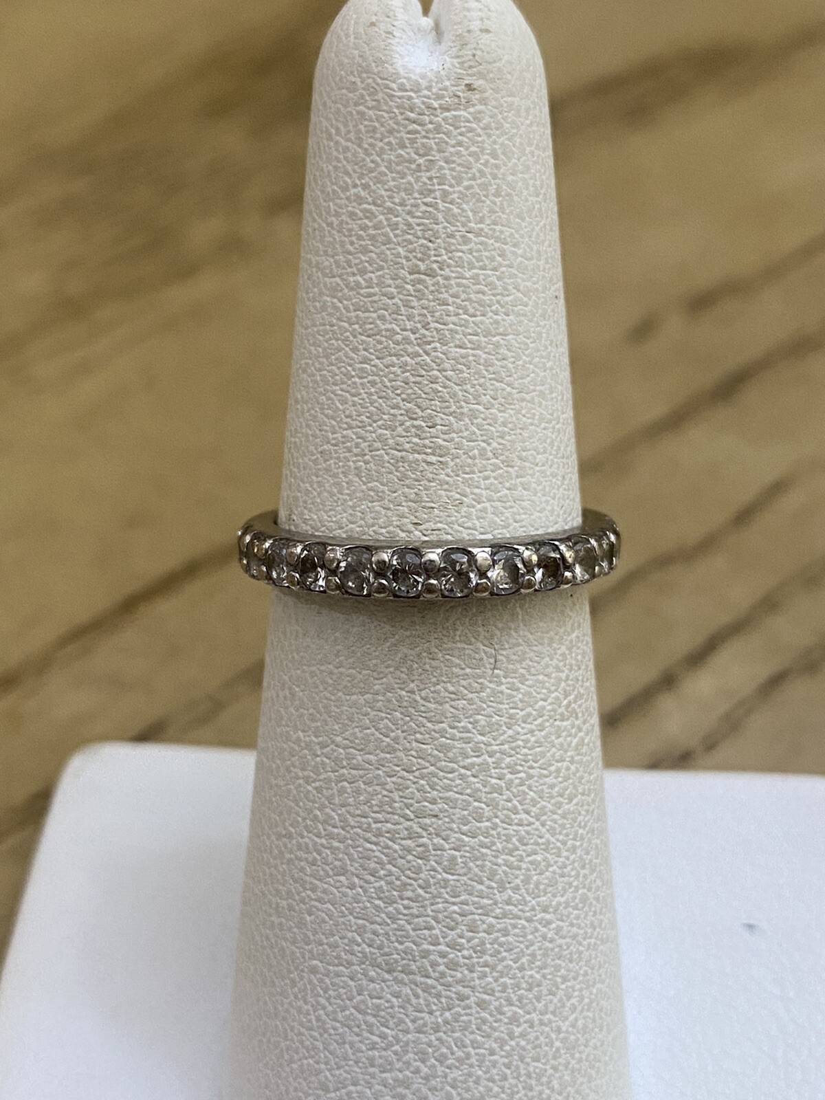 Bradford Exchange CZ Band Engraved “May 21, 2009”Diamonesk Ring Sz 6.5