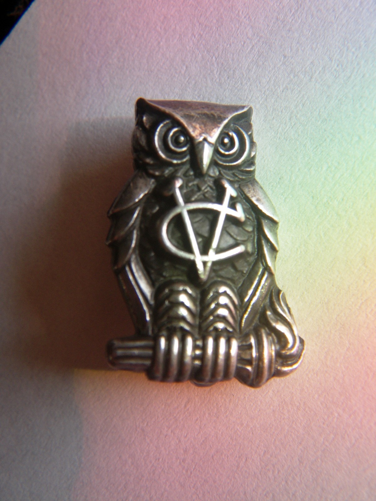Vintage Vassar College Sterling Silver Lapel or Hat Pin Owl of Athena – As Is